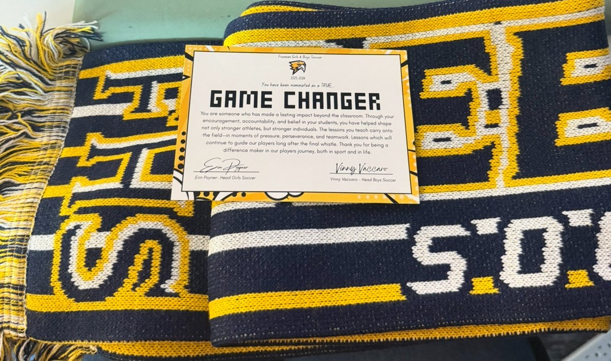 MrsHoward97's tweet photo. Thank you to @fhsgoldbsoccer and @fhsgoldgsoccer for the game changer award recognition. We have the best soccer players who are dedicated scholars and athletes @GoldenFHSEagles 🦅 https://t.co/LWXEomLU6R
