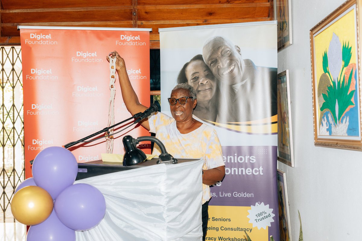 DigicelFdnJA's tweet photo. Through training in traditional crafts, entrepreneurship, and digital literacy, seniors are reclaiming independence &amp; purpose. Thanks to our Build Jamaica Grant, Golden Designs Senior Entrepreneurship Programme is investing in dignity, creativity &amp; opportunity at every age. https://t.co/HBLYo7u2da
