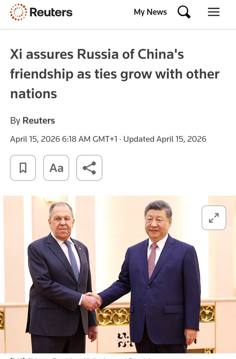 The meeting between the Russian FM Sergey Lavrov and President Xi Jinping in Beijing serves as a major diplomatic blow to Washington. 

The press statements are of course shrouded in cosmetic diplomacy but the message is clear. 
China and Russia understands that the war in Iran