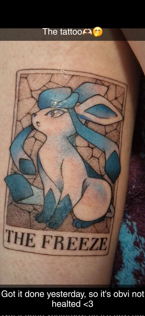 LimitlessSkyVT's tweet photo. @Baylin_Todd I loveeeee Tomodachi life😍❤️ I want to play the new one so bad but it's so expensive. OH and I have a shiny Glaceon tattoo 😍 ( It's 2 years old now, but this is the best pic I have of it ) https://t.co/uoBmGoIhEL