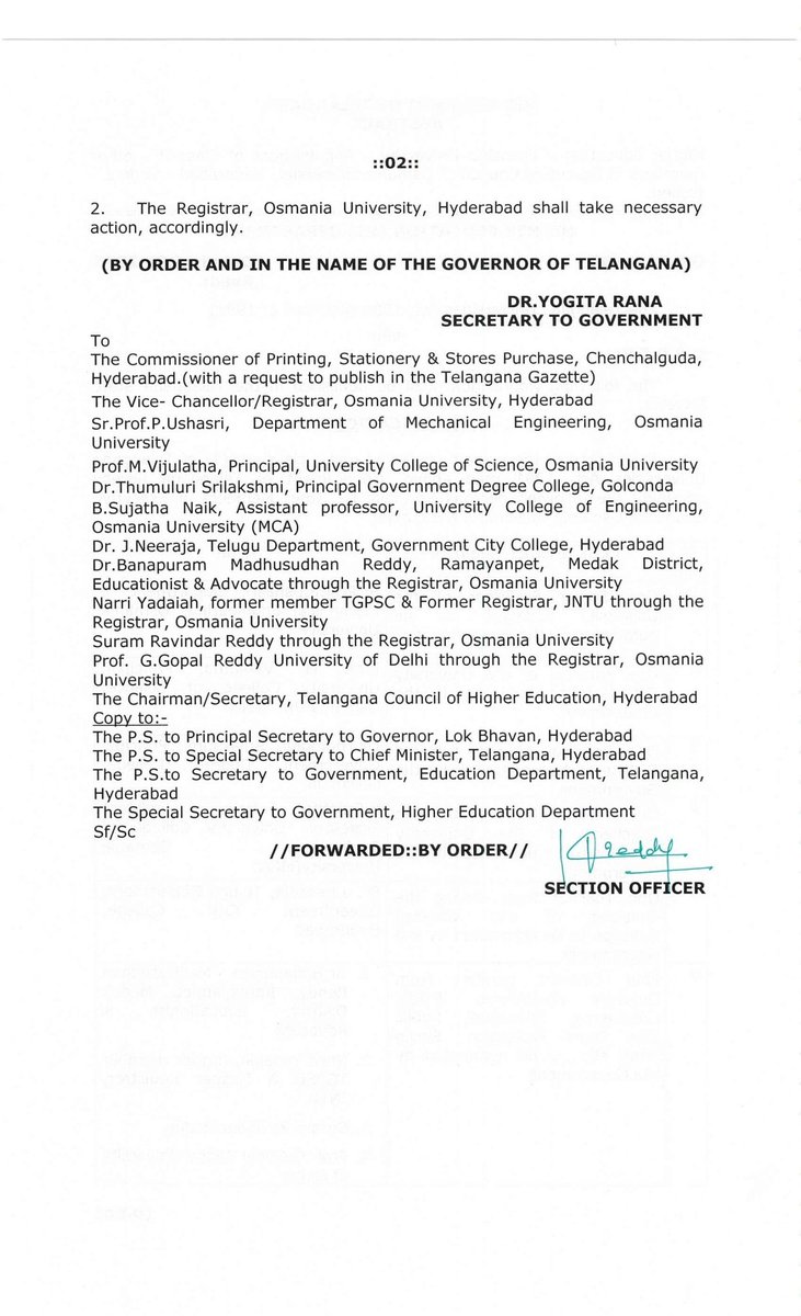 osmania1917's tweet image. Osmania University welcomes its new Executive Council (G.O.Rt.No.52).

VC Prof. Kumar Molugaaram thanks Govt. of Telangana &amp;amp; Dr. Yogita Rana.

Focus: Academic quality, skills, transparency &amp;amp; student success.

#OsmaniaUniversity #HigherEducation #Leadership