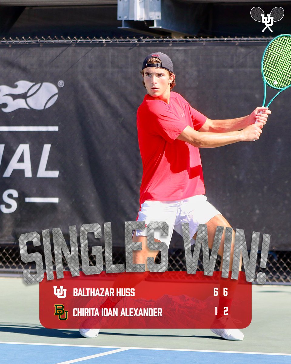 UtahTennis's tweet photo. Singles win for Balthazar Huss!! #GoUtes https://t.co/wlopxOMkXo