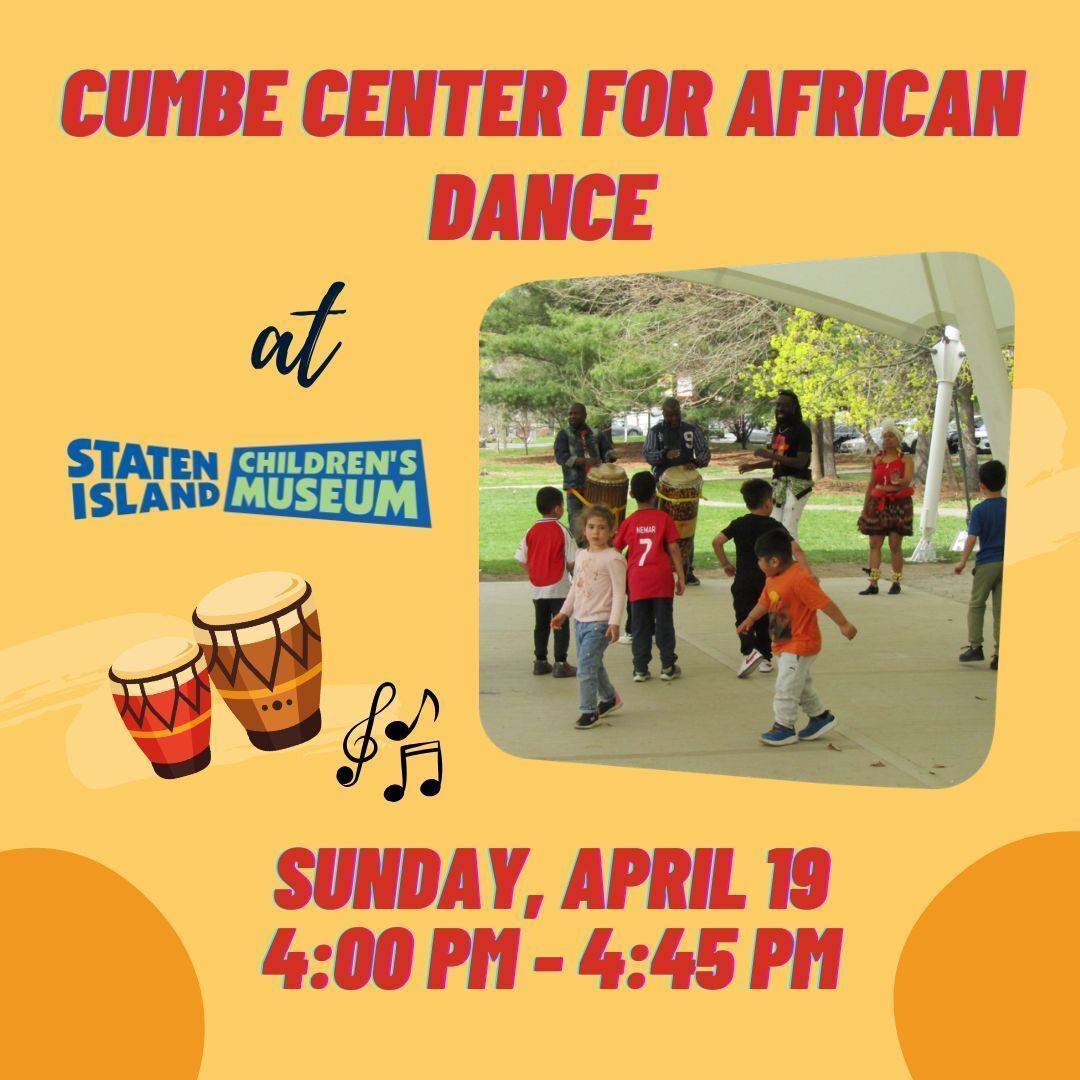 kidsmuseum's tweet photo. 🥁 Feel the rhythm! 
Join us for an interactive African dance experience - explore traditional instruments, learn dance moves, and celebrate culture through music! Sponsored by: @amazon #empirestatebank #generationbridge @nationalgridus
@northfieldbank @nycferry @tdbank_us https://t.co/Zqb9FaR4qv