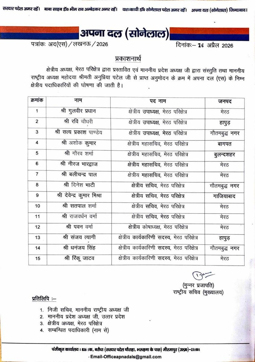 bstvlive's tweet image. लखनऊ

➡अपना दल एस के क्षेत्रीय पदाधिकारी घोषित 
➡अध्यक्ष अनुप्रिया पटेल के अनुमोदन के बाद घोषणा 
➡अपना दल एस के 35 क्षेत्रीय पदाधिकारी घोषित

#Lucknow #ApnaDalS #UttarPradesh @AnupriyaSPatel