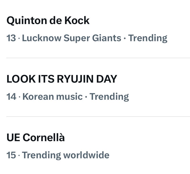 Worldwide Trends 📊
14. LOOK ITS RYUJIN DAY (+1)

#EP25_StarringRYUJIN
#봄이_왜_따뜻한가_했는데_류진이가_태어났구나