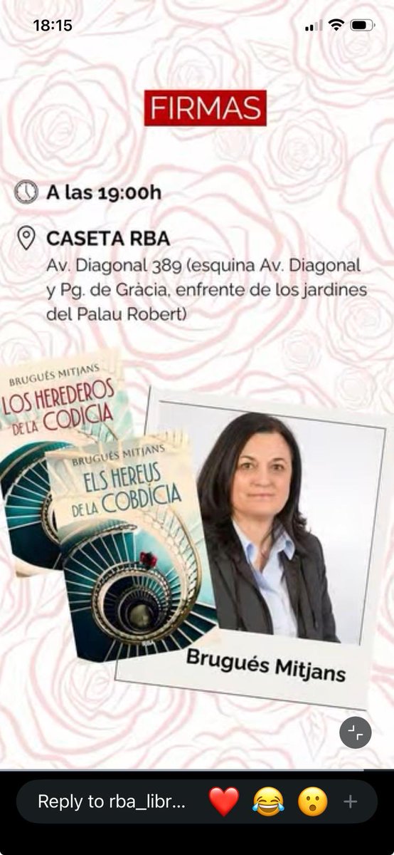 m_brugues's tweet photo. Dia de Sant Jordi 2026, a les 19 h https://t.co/Bv8kk5ZBHn