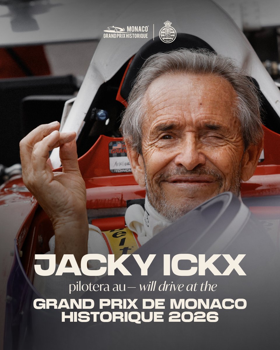 ACM_Media's tweet photo. 𝐁𝐑𝐄𝐀𝐊𝐈𝐍𝐆 𝐍𝐄𝐖𝐒 🚨

Jacky Ickx sera présent au 𝗚𝗿𝗮𝗻𝗱 𝗣𝗿𝗶𝘅 𝗱𝗲 𝗠𝗼𝗻𝗮𝗰𝗼 𝗛𝗶𝘀𝘁𝗼𝗿𝗶𝗾𝘂𝗲 𝟮𝟬𝟮𝟲 !

Il ouvrira la Parade « Ferrari », au volant de la mythique Ferrari 312 F1 de 1968, avec laquelle il s’est imposé au Grand Prix de France à Rouen la même année 🏎️

🗓️ 24-26.04.2026
🎟️ https://t.co/fGOa9AMtS1

Jacky Ickx will take part in the 𝗚𝗿𝗮𝗻𝗱 𝗣𝗿𝗶𝘅 𝗱𝗲 𝗠𝗼𝗻𝗮𝗰𝗼 𝗛𝗶𝘀𝘁𝗼𝗿𝗶𝗾𝘂𝗲 𝟮𝟬𝟮𝟲 !

He will open the “Ferrari” Parade, driving the legendary 1968 Ferrari 312 F1, the very car in which he won the French Grand Prix that same year 🏎️

#GrandPrixMonacoHistorique #MonacoCircuit #JackyIckx #Ferrari