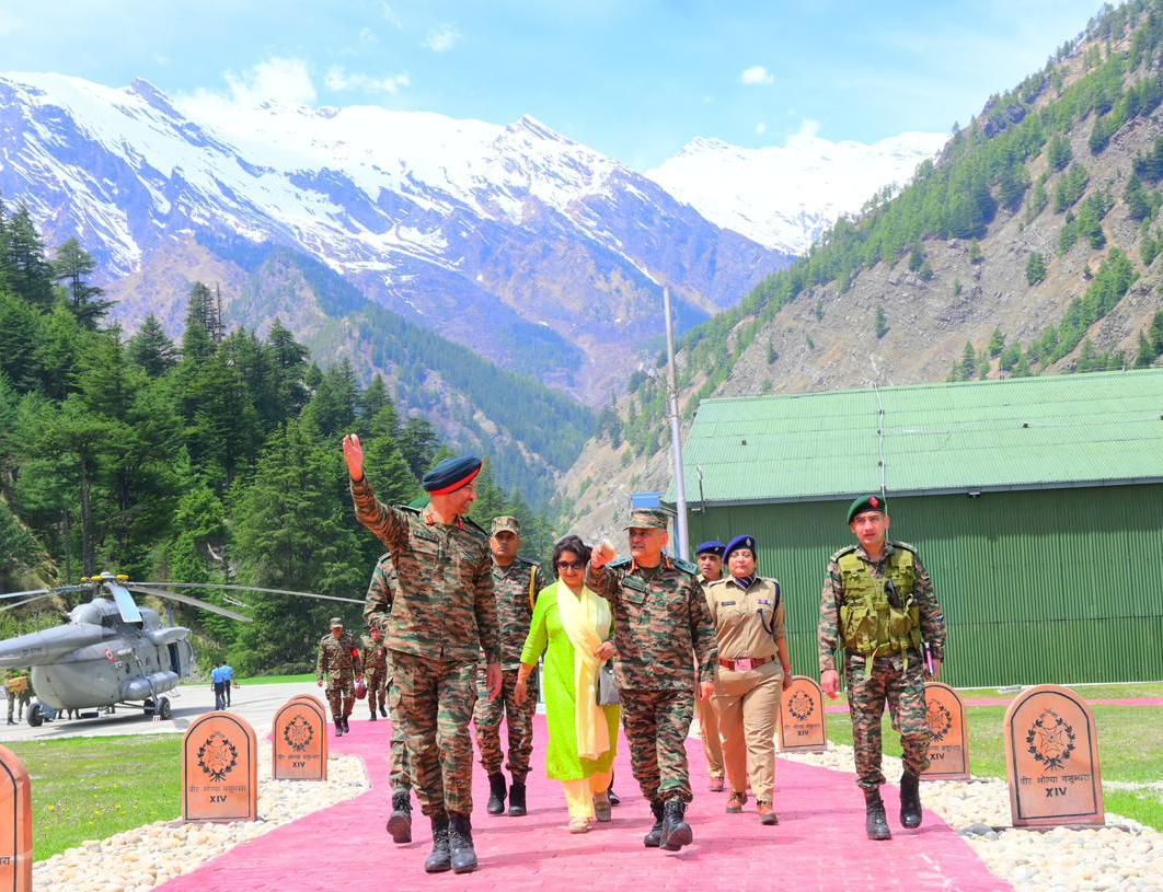 HQ_IDS_India's tweet image. General Anil Chauhan, Chief of Defence Staff #CDS visited Harsil. During his visit, he laid the foundation stone for the ‘Harsil Cultural &amp;amp; Heritage Centre’, emphasising its significance to the local community in preservation of native history and promotion of tourism and