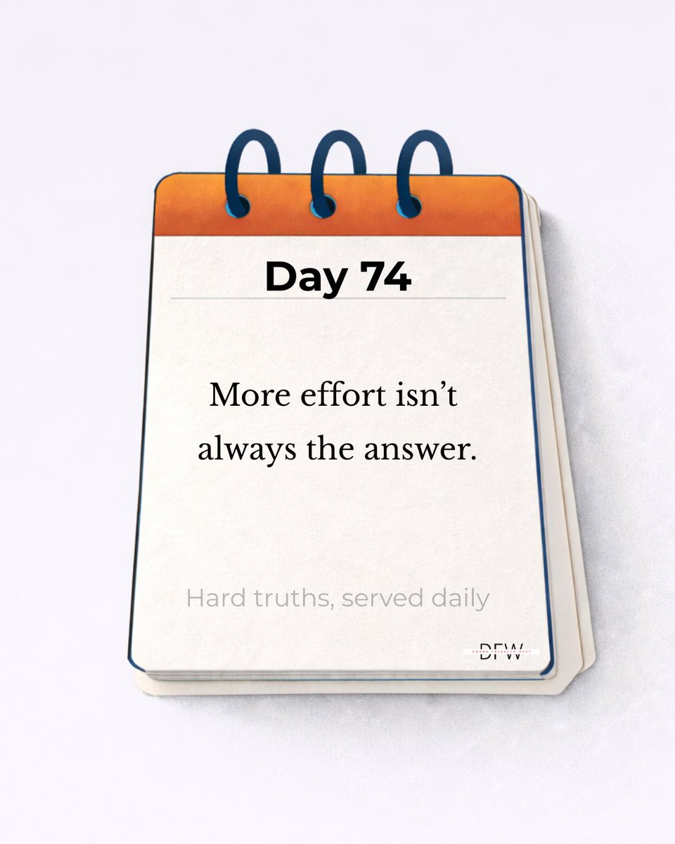 TheVirtualPM2's tweet photo. Day 74 | Straight, No Chaser

People are burning out trying to compensate for poor direction.

Working harder isn't a strategy.

Neither is piling more onto already stretched people and calling it commitment.

Is more effort really the issue, or is it lack of direction? https://t.co/6QoIq7TLel