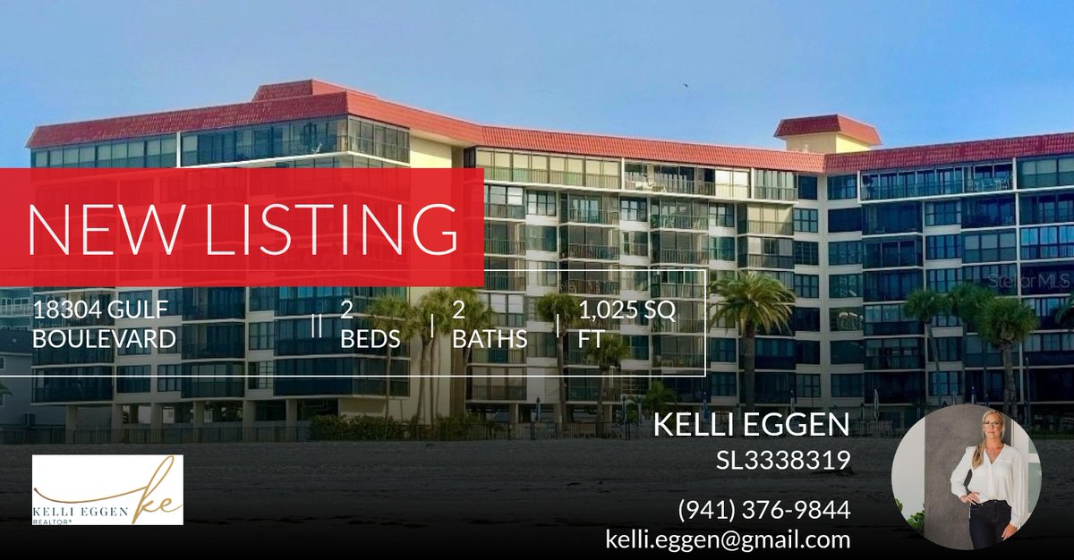 SiestaKRealtor's tweet photo. 📍 New Listing 📍 Take a look at this fantastic new property that just hit the market located at 18304 Gulf Boulevard 105 in Redington Shores. Reach out here or at (941) 376-9844 for more information

Kelli Eggen... https://t.co/i3ARKoakQT https://t.co/HpFc6F5GpD