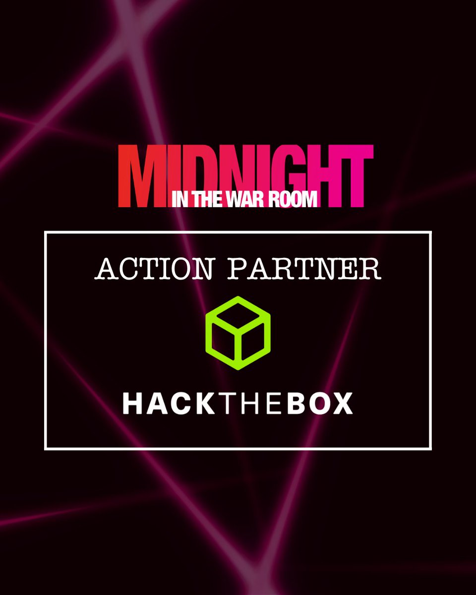 MidnightWarRoom's tweet photo. Excited to welcome Hack The Box as a new Action Partner for Midnight in the War Room! Their leadership in AI‑powered cyber readiness will help turn the film’s stories into real‑world skill‑building for global defenders.

🔔Stay tuned—we’ll be announcing more Action Partners soon. https://t.co/a0UnDr5QkI