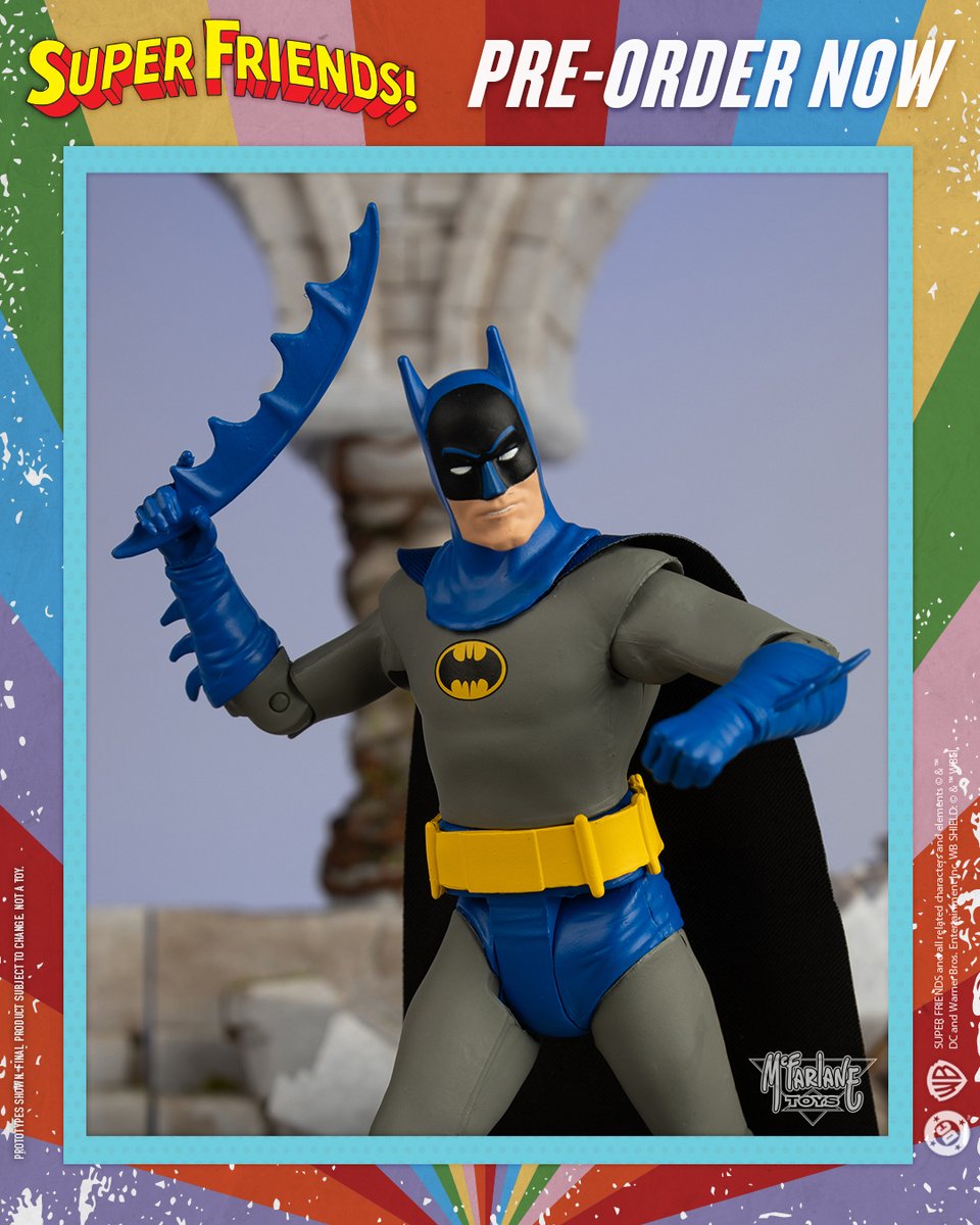 mcfarlanetoys's tweet image. Batman™ V2 is available for pre-order NOW at select retailers! ➡️ bit.ly/BatmanV2SuperF…   

6" scale figure is based on the Super Friends™ show and includes batarang, Justice League Radio and art card.  

#McFarlaneToys #DCRetro #SuperFriends #Batman