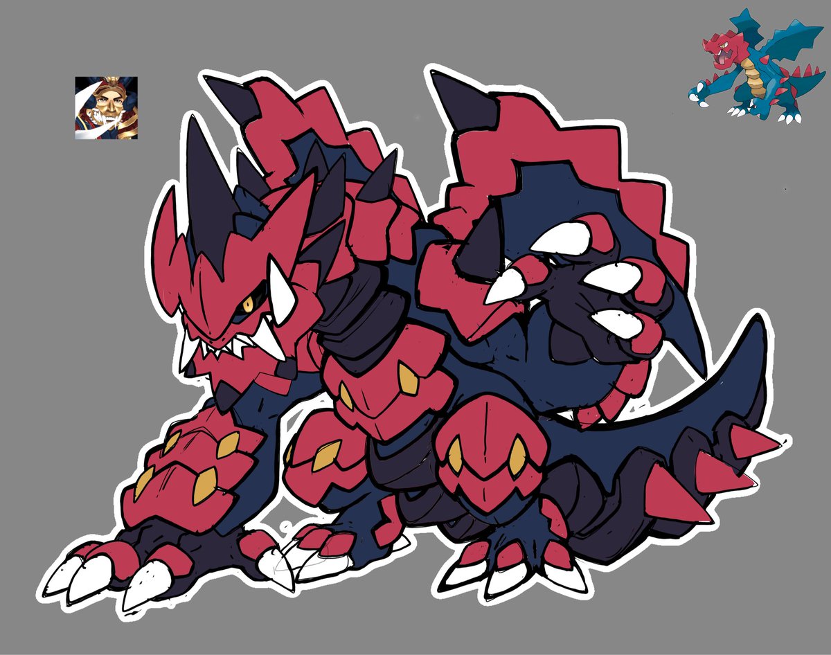 BastionPhoenix's tweet image. Druddigon Cross-gen Evolution I’m currently doing for a commission (Dragon/Dark) 
#POKEMON #Pokémonart #pokeart #fakemon #PokemonZA