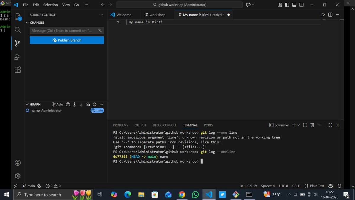 Today I attended a workshop on basics of Git and GitHub organised by my ...