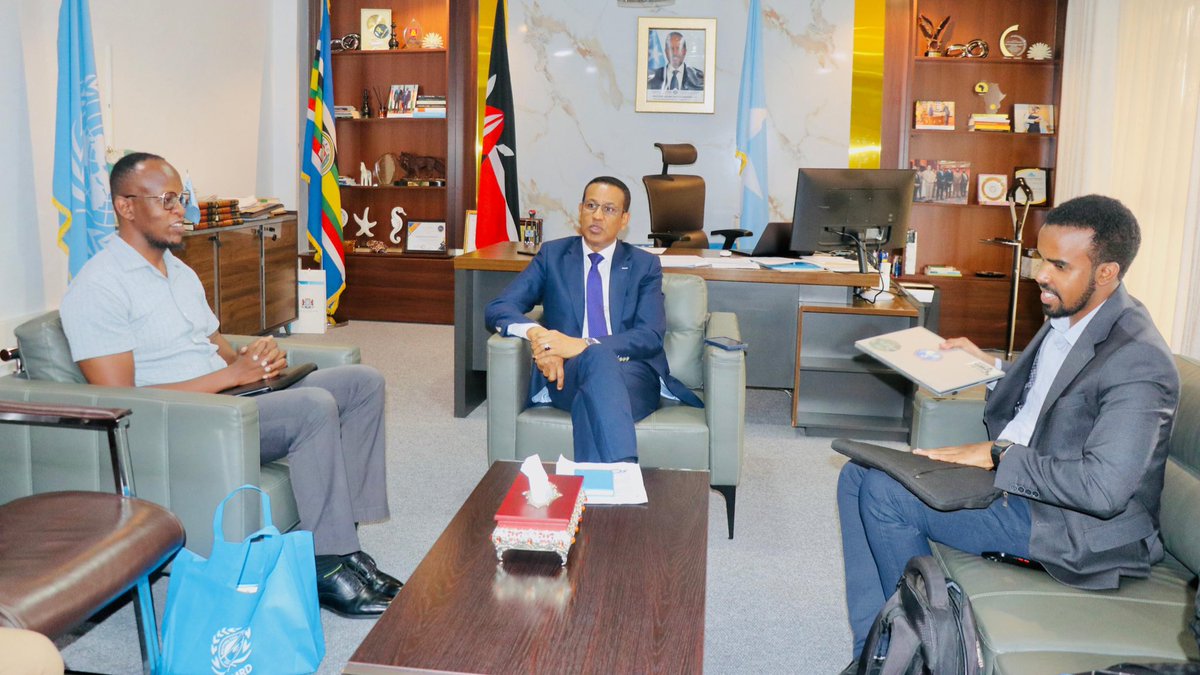 Ijabril's tweet photo. As a founding member, Somalia continues to attach great importance to the role of the Regional Centre for Mapping of Resources for Development (#RCMRD) in strengthening regional capacity in geospatial intelligence, particularly in areas such as climate resilience, land management
and food security. We had the honor of hosting a representative from a regional institution that is helping to build a new generation of African geospatial experts, thereby reducing reliance on external consultants. Our discussions underscored the value of sustained cooperation, knowledge exchange and the practical implementation of data-driven solutions to address shared challenges.
RCMRDβs expertise in land management practices and flood monitoring mechanisms is particularly relevant to our national priorities under National Transformation Plan. We look forward to further consolidating this partnership in support of long-term, sustainable development in #Somalia. #Africa #RCMRD