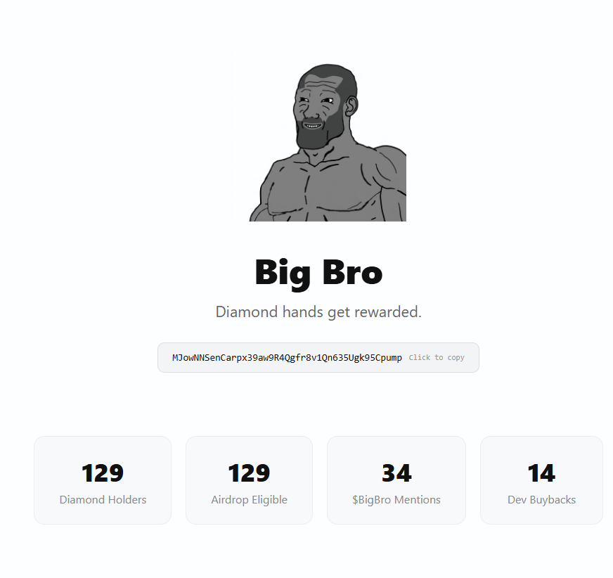tickerbigbro's tweet photo. Need some help from Big bro? See our website for X tracking and wallet tracking. More shills, longer holds, more DCAs = better airdrop

https://t.co/xza2ut1i8X

Don't worry big bro got you... 

MJowNNSenCarpx39aw9R4Qgfr8v1Qn635Ugk95Cpump https://t.co/LdQBzK2TrB