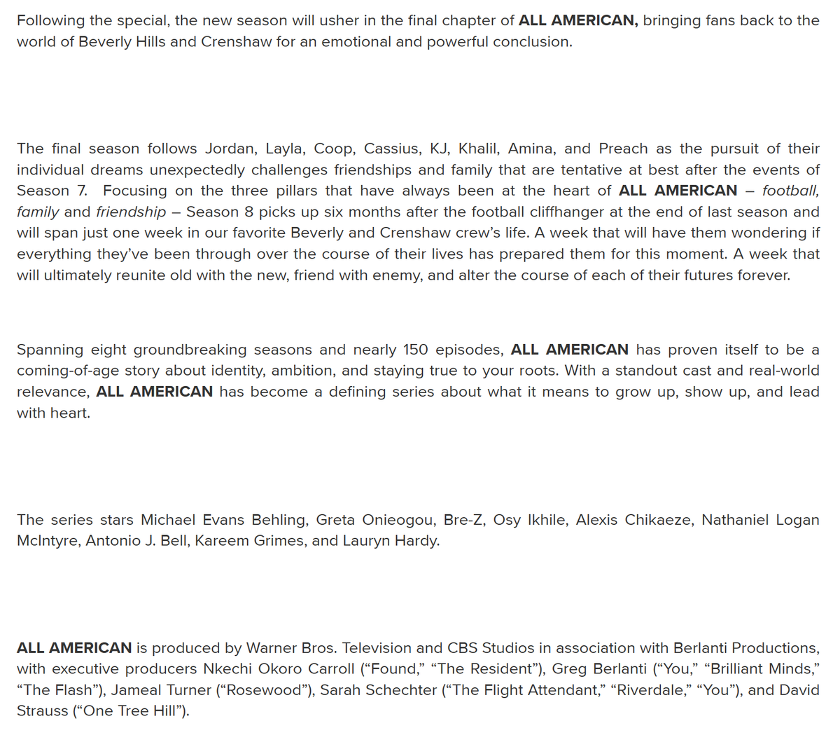 moozanna's tweet image. From the CW site

#AllAmerican #AllAmericanCW