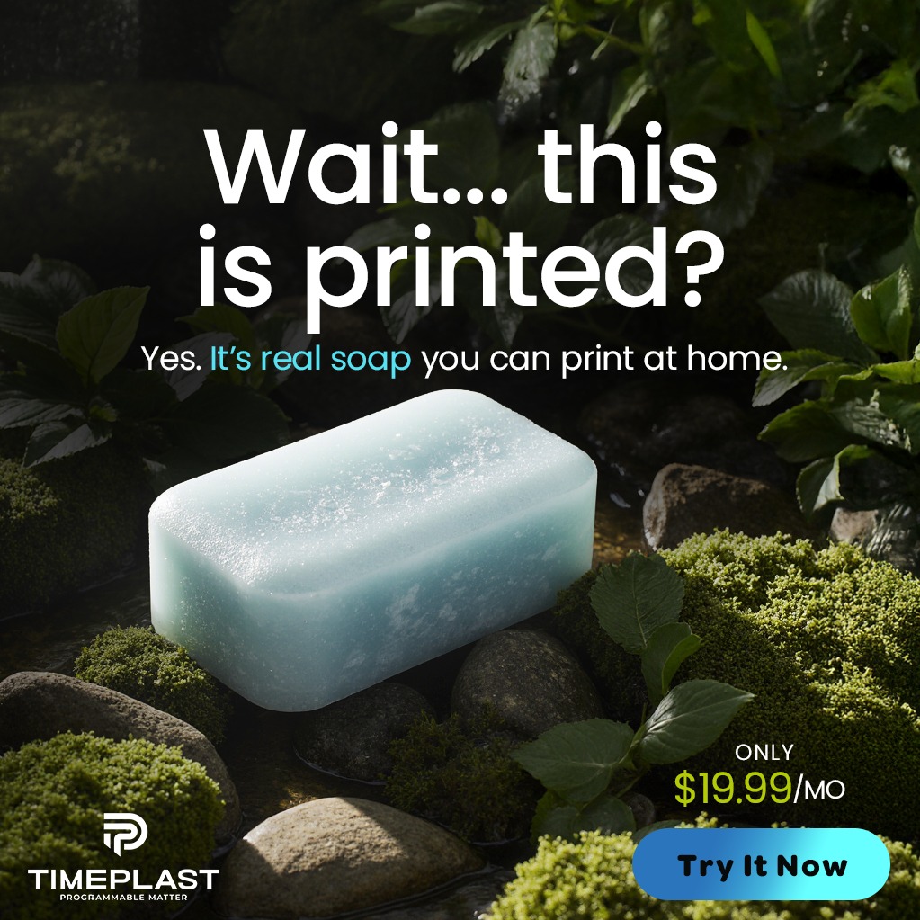 timeplast's tweet photo. This filament becomes soap
you can actually use
see how →