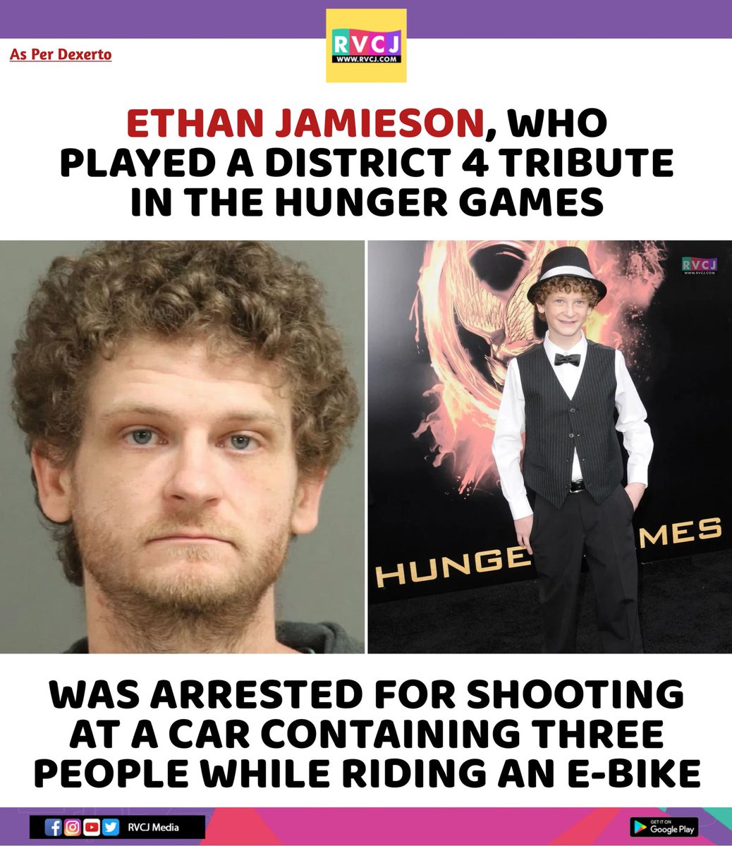 rvcjmovies's tweet image. Hunger Games actor Ethan Jamieson arrested for e-bike shooting

#hungergames #ethanjamieson #hollywood #hollywoodactors #hungergamesmovie