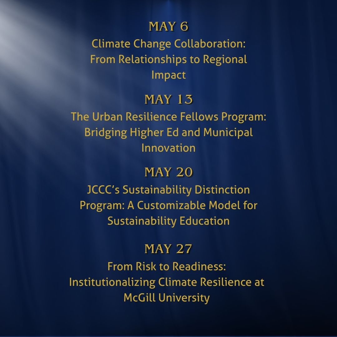 AASHENews's tweet photo. Learn from award-winning sustainability in action and join our May webinar series featuring 2026 Campus Sustainability Achievement Award winners.
📅 Wednesdays in May
 🔗 https://t.co/WrCpG2UOGU
#HigherEd #CampusSustainability #AASHE https://t.co/4S9Phqud7E