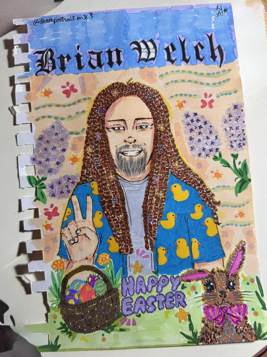 deathpcrtrait's tweet image. 🐰 ིྀ🪺 still in the easter mood 🪻
- - made this little fanart inspired by you @brianheadwelch 🥹..
#korn #fanart #forfun