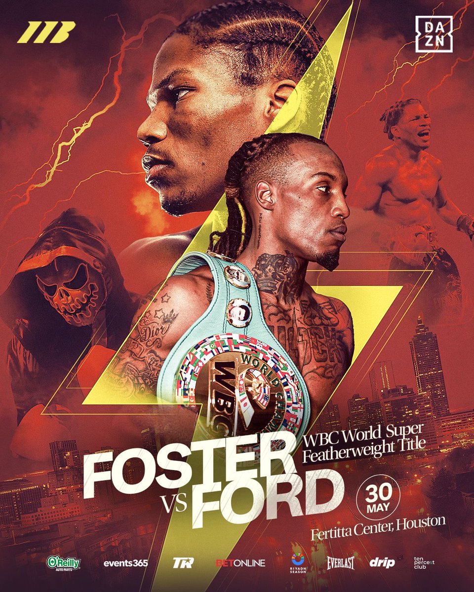 jamsboxingchat's tweet image. It’s officially official‼️

O’Shaquie Foster will defend his WBC Super featherweight world title vs Ray Ford on May 30th at the Fertitta Center in Houston, Texas.

Who you got going home with the strap in this one? ⚡️ or Ford?
Let us know.

#Boxing #FosterFord #WBC