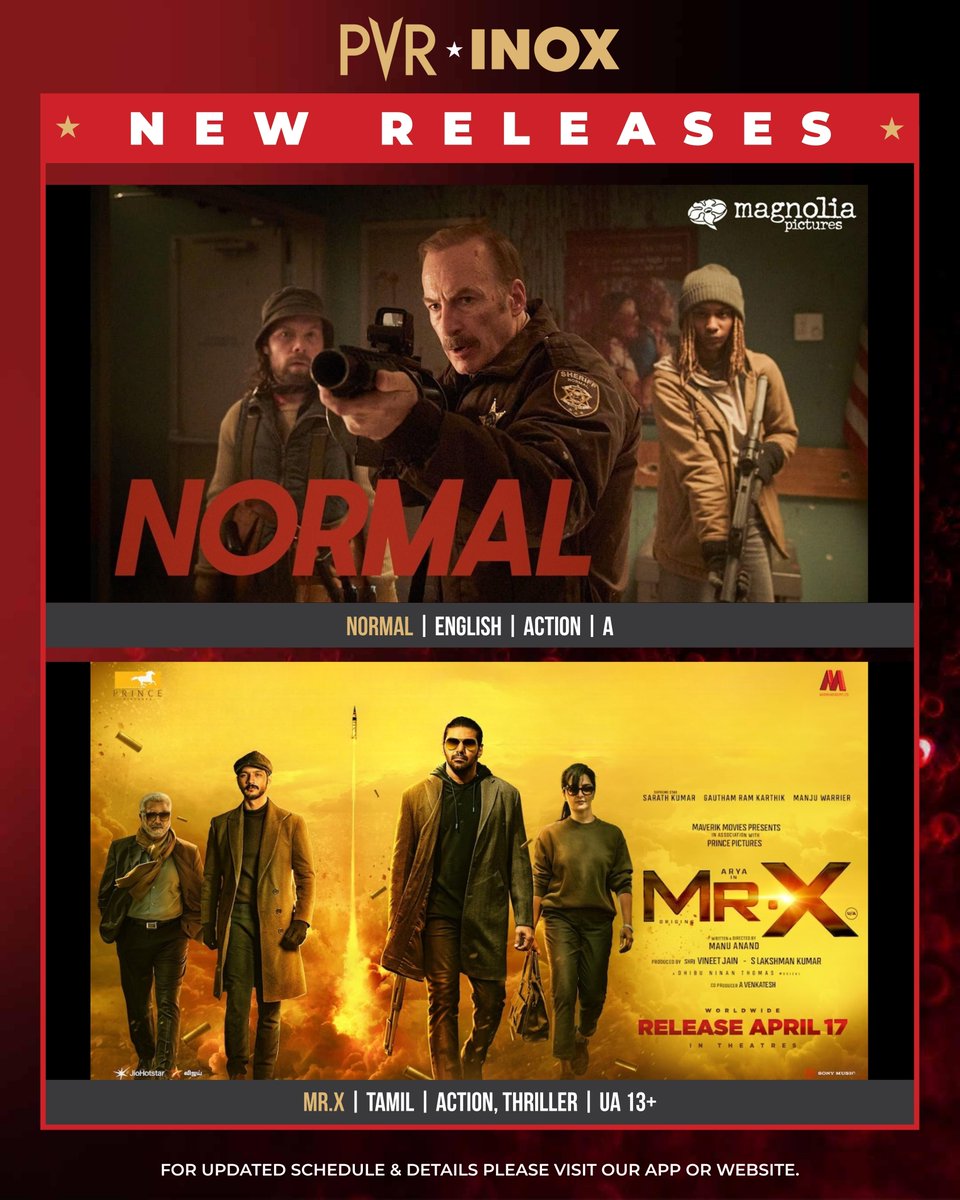 _PVRCinemas's tweet image. This week’s lineup is stacked and ready to entertain! 🍿 
From action to horror to pure madness — PVR INOX is where your next obsession begins. 
What are you watching first? 👀🔥

Book now: cutt.ly/y7S9ryy
.
.
.
#BhoothBangla #LeeCroninsTheMummy #Normal #MrX