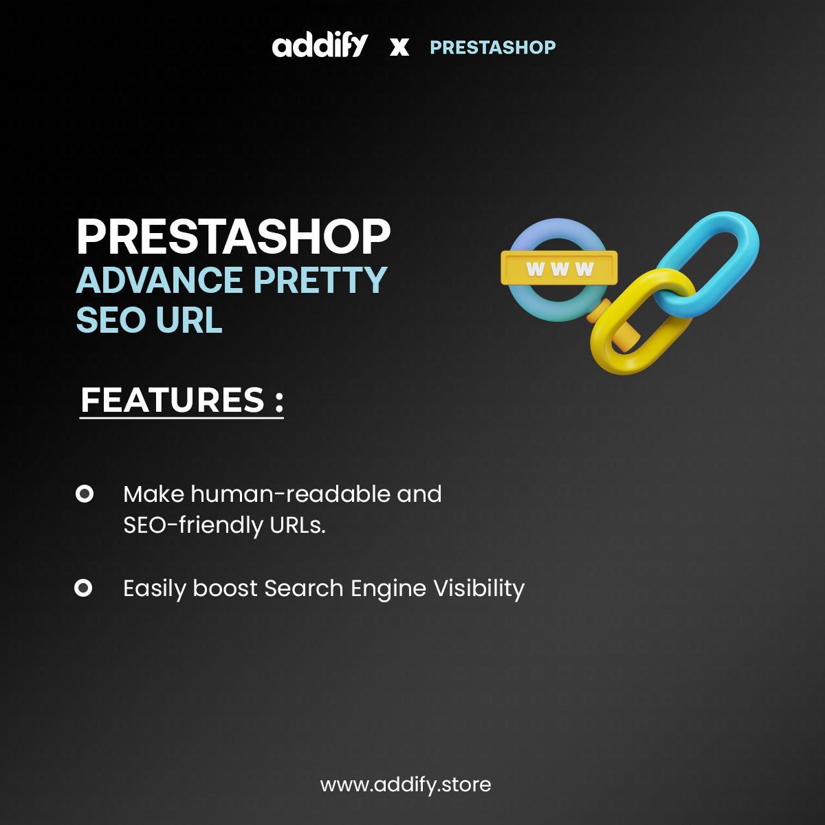Addify2's tweet image. Your URLs could be hurting your SEO.

Messy links confuse users and search engines. Clean, SEO-friendly URLs improve rankings, clicks, and overall user experience.

Small change, big impact on conversions.

#PrestaShop #SEO #EcommerceTips #ConversionRate #UXDesign