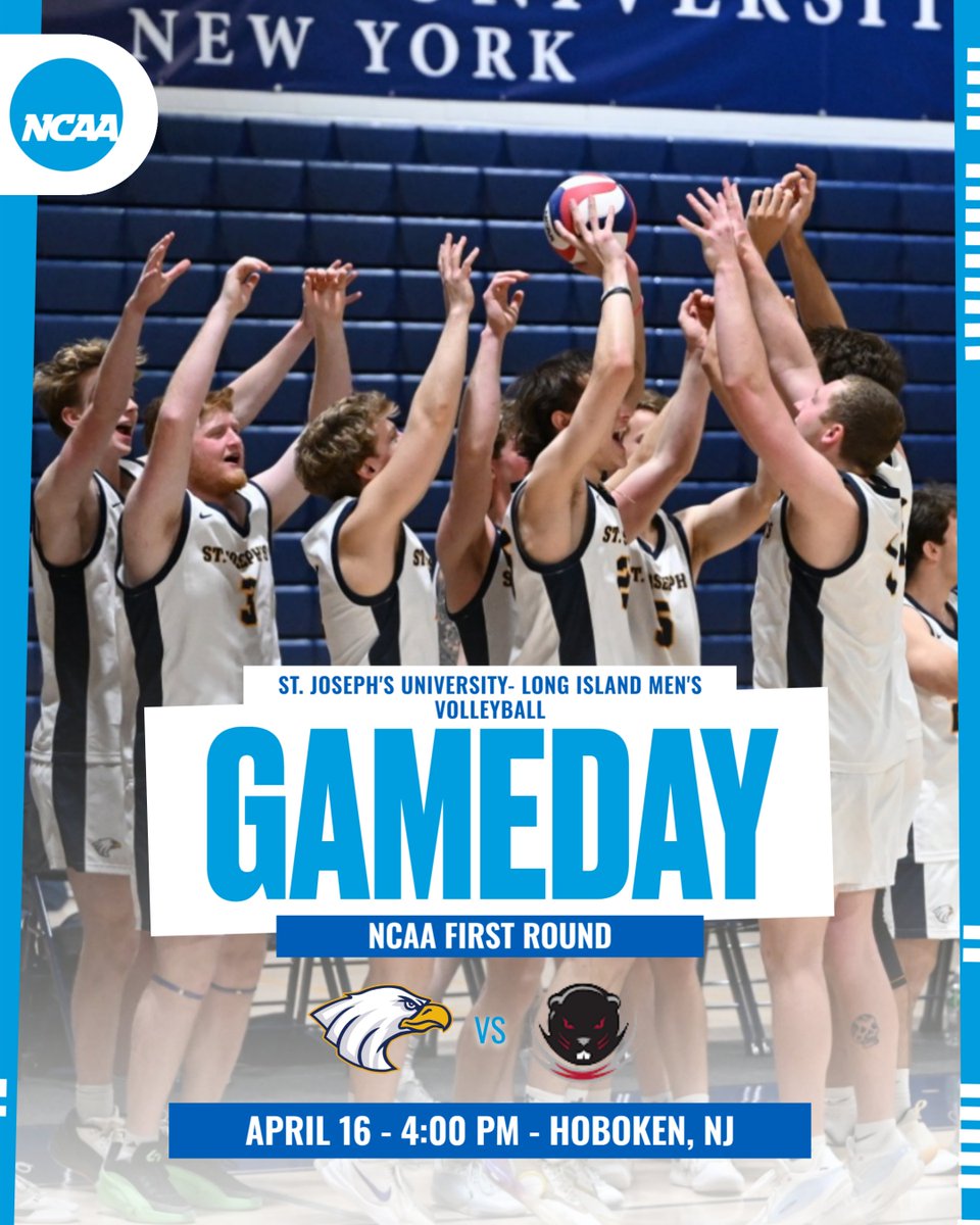 SJLIAthletics's tweet image. #SJLI MVB Game Day!⁠
NCAA Regional First Round
🆚 MIT 
📍Hoboken, NJ (Canavan Arena)
🕖 4:00 PM
📈📺 sjliathletics.com
#flywithus #GoldenEra #GoBirds #SkylineMVB #d3vb