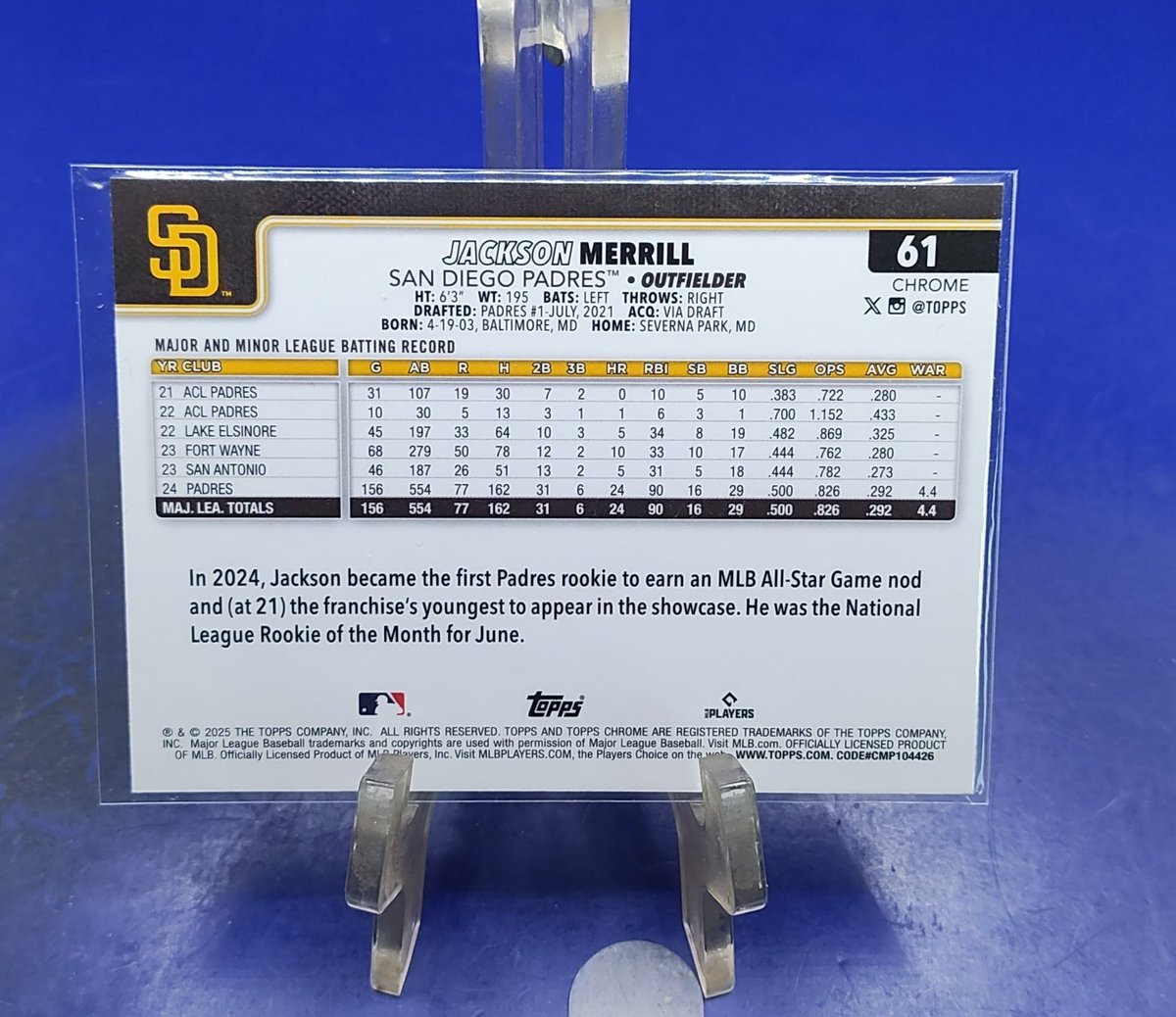 Hoerner1st2018's tweet image. 🚨 Final Round 🚨 
All Auctions end at 9pm CST this evening, high bid wins the card listed
9:01 X time is no good 
Baseball is back 

Jackson Merrill 
2025 Topps Chrome Sepia Refractor 

Starting bid $1.00
$.25, $.50 or a $1 increments 
Bid to win
High bid at 9pm CST wins the