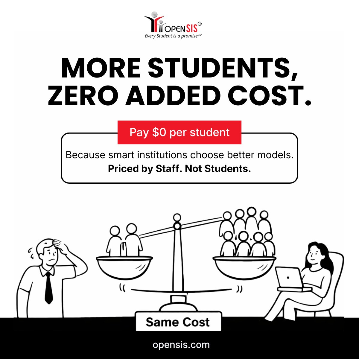 openSIS's tweet photo. Grow your student base. Not your SIS cost.
With openSIS, adding more students doesn’t add to your expenses.
It’s simple - Pay $0 per student and scale without limits.
 
Because your growth should never be restricted by software pricing.

#openSIS_school_software #sisplatform https://t.co/EKHEsbL36g