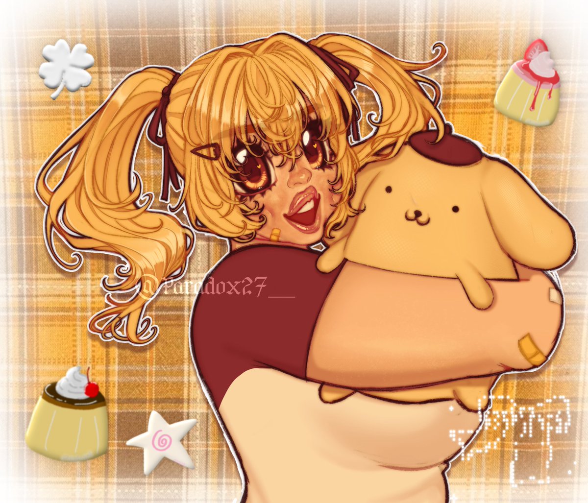 Paradox27_'s tweet photo. Pompompurin x Super Pochaco cause it’s pururin’s bday🍮♥️

#pompompurin #ポムポムプリン #sanrio #nitroplus #fanart https://t.co/qDu6amRUJW