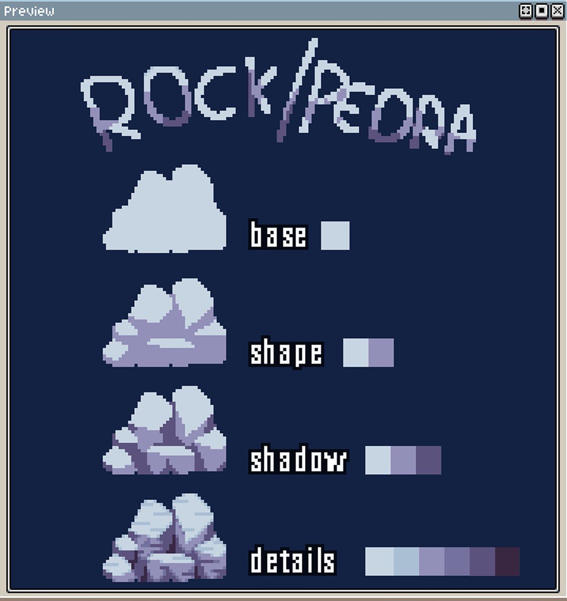 Magmariin's tweet image. how to rock tutorial  #pixelart #gamedev