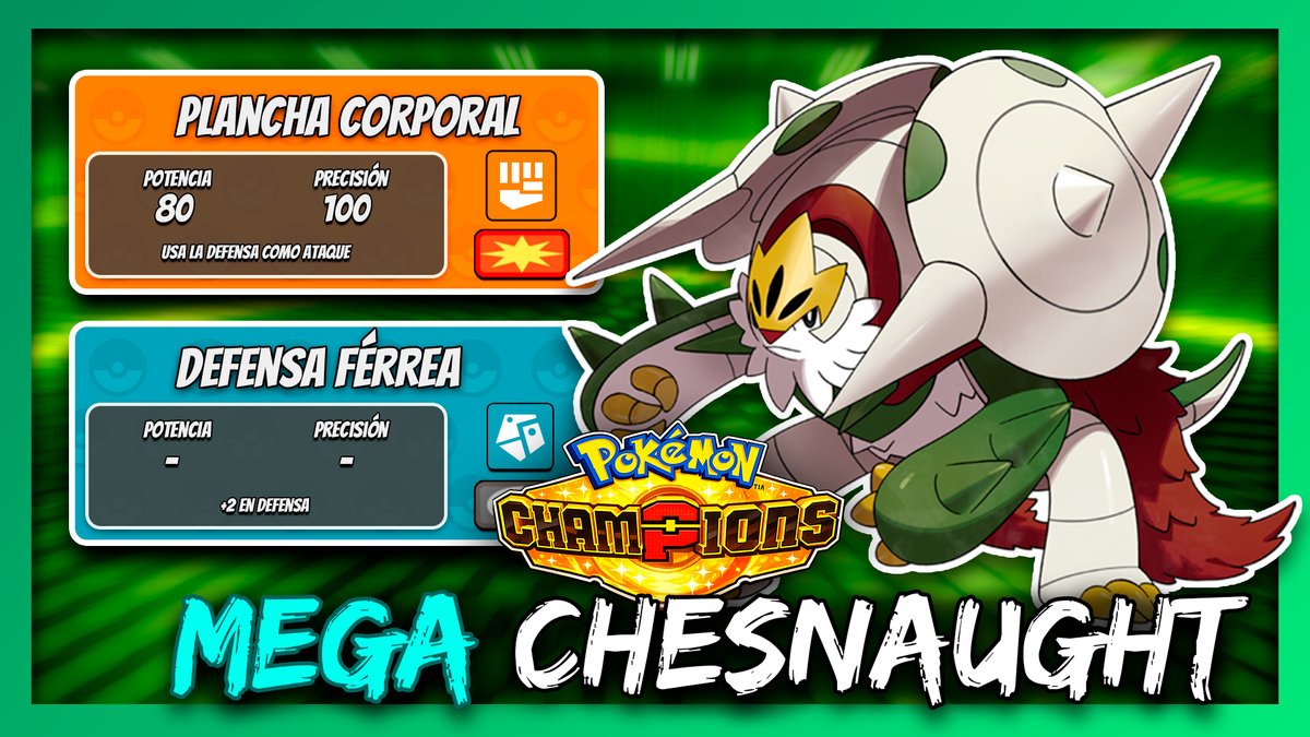 RekiVGC's tweet photo. Primera versión de un equipo de MEGA CHESNAUGHT. Aún hay que mejorar cosillas del team, pero cuando note que es una versión que puede hacer frente mejor al meta, la compartiré también por aquí.

Creo que tiene potencial porque, al final, no deja de ser un poke que delante de Inci, Bascu, Garchomp y se podría incluso meter Sneasler, está bastante cómodo, pero aún tengo que dar con la tecla.

Por el momento, podéis ir a ver la primera versión en el vídeo de abajo.⬇️