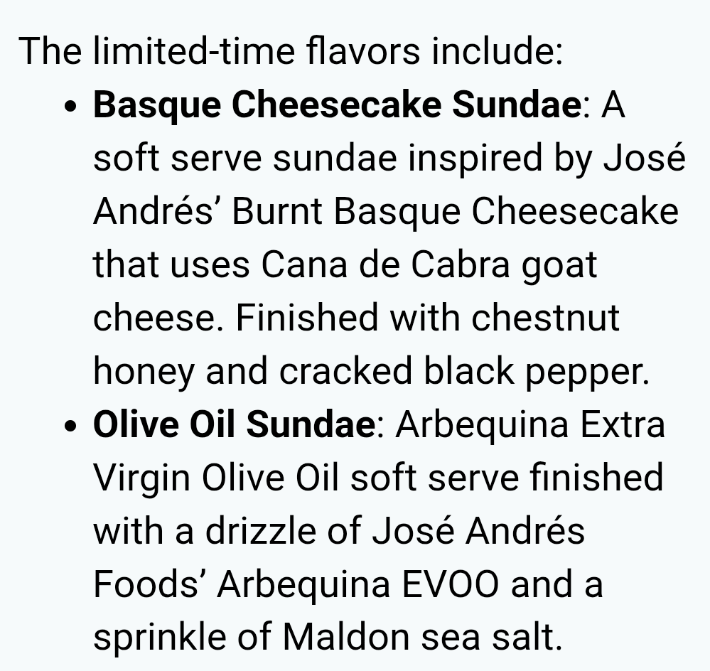 eat_dc's tweet photo. .@dolcezzagelato × @chefjoseandres collab sundaes - Basque cheesecake and olive oil - launch Monday. Available at Dolcezza H St NE, @CityCenterDC, and @hirshhorn shops and at the DC locations of @jaleo (Basque Cheesecake Sundae) and @zaytinya (Olive Oil Sundae). https://t.co/8ODBQT5KVk