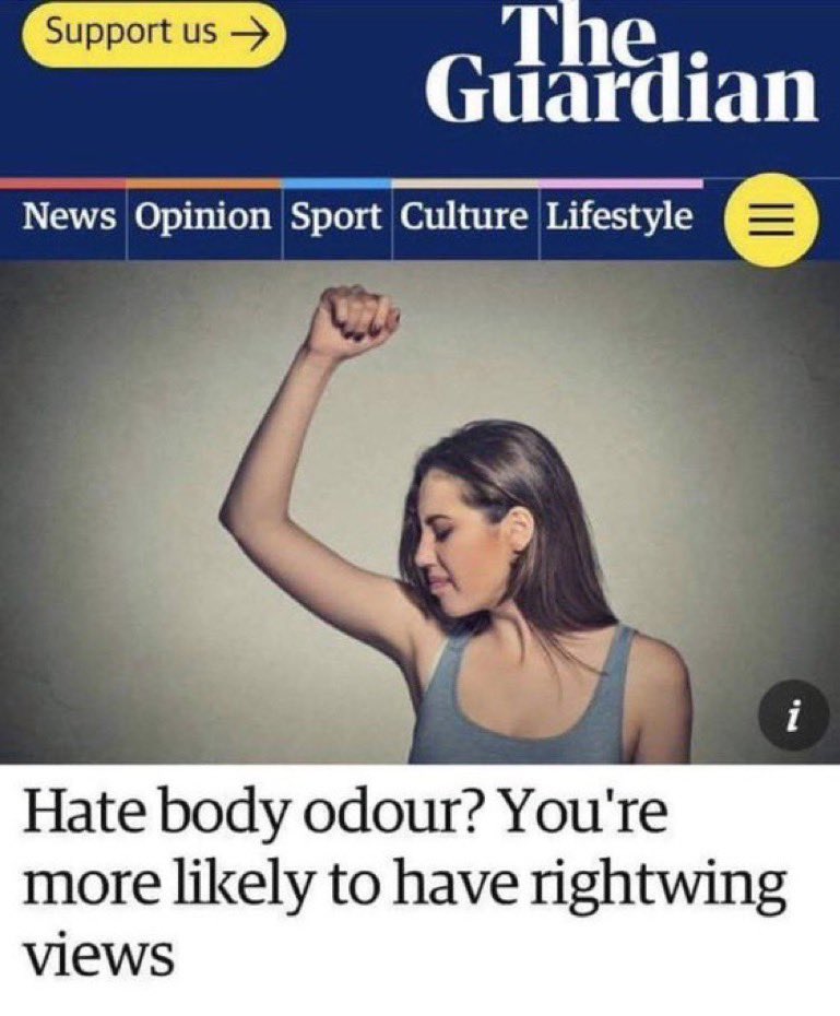 I wear deodorant everyday so I guess that means I'm a right winger 🤦