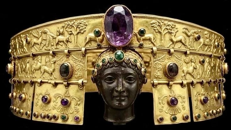 A 1st-century Sarmatian gold diadem from ancient Russia, found near Novocherkassk.