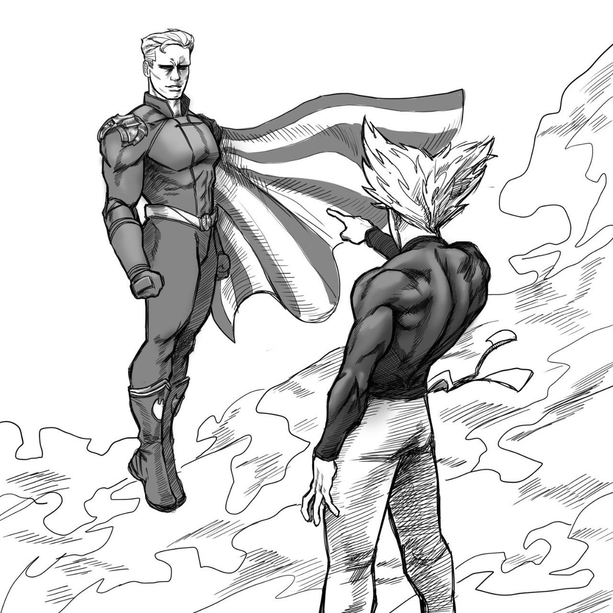 OnePunch_Daily's tweet photo. Garou vs Homelander who are you betting on? Art by Comissar_Poszar #onepunchman #ワンパンマン https://t.co/NPcn4qwcZW