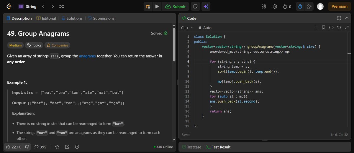 Khande98283Diya's tweet image. DAY 67 Done 
Today progress solved 4 problems:         
•Valid Palindrome (Leetcode)      
•Group Anagrams (Leetcode)
•Isomorphic Strings (Leetcode)
•Valid Anagram (Leetcode)             
#Day67 #DSAChallenge #LeetCode #StriversA2Z #CodingJourney #DailyProgress #Consistency