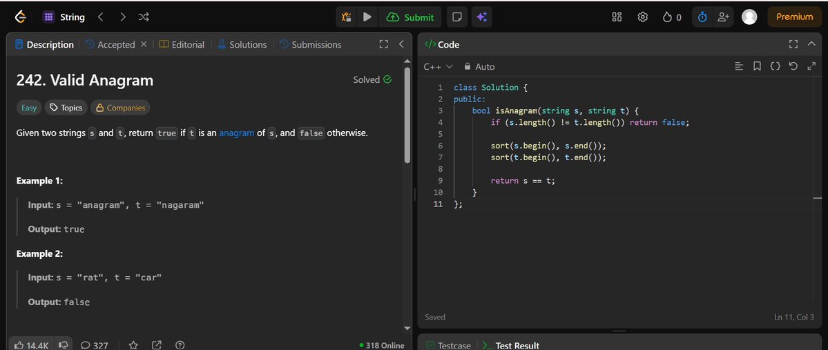 Khande98283Diya's tweet image. DAY 67 Done 
Today progress solved 4 problems:         
•Valid Palindrome (Leetcode)      
•Group Anagrams (Leetcode)
•Isomorphic Strings (Leetcode)
•Valid Anagram (Leetcode)             
#Day67 #DSAChallenge #LeetCode #StriversA2Z #CodingJourney #DailyProgress #Consistency