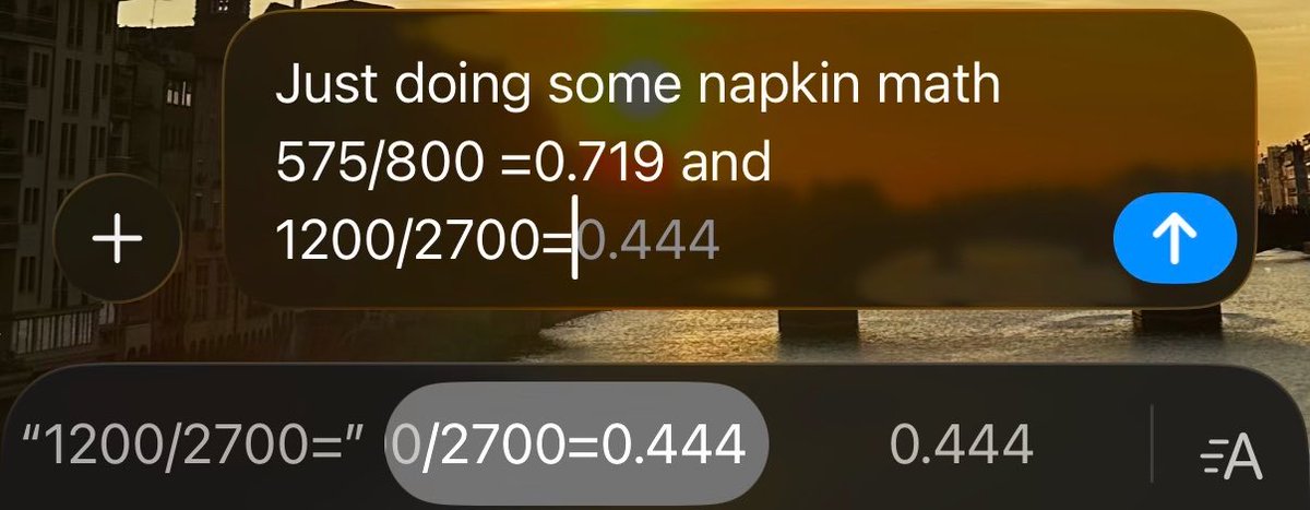 For anyone interested, iMessage can do math now