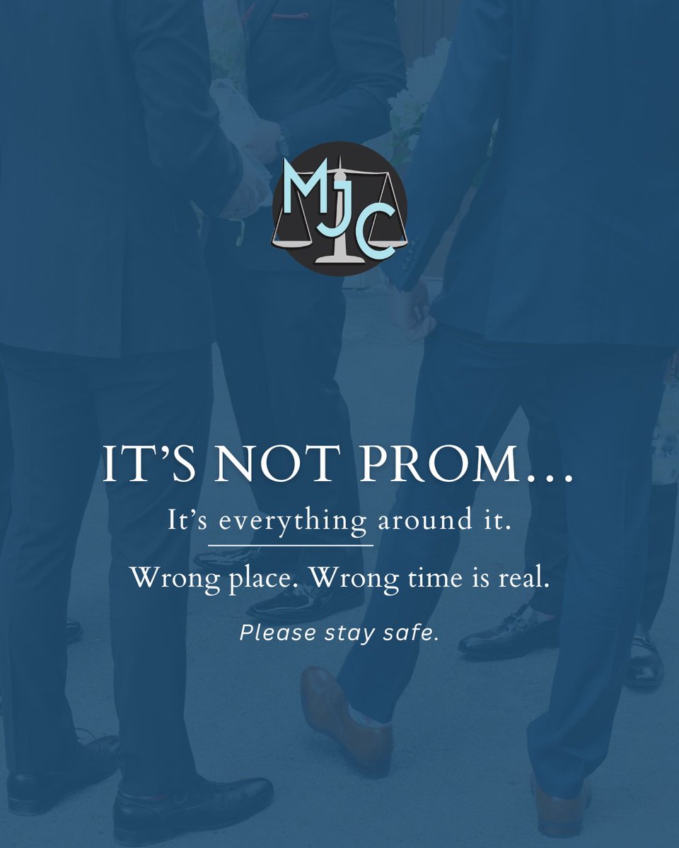MJCCriminalLaw's tweet image. Most bad situations don’t happen at #prom…
👉 they happen before or after.
Party buses. After-parties. Ride changes.

Not all night…
👉 one decision at the wrong time.

Know the plan. Know the ride. Stick to it.

#lawyer #promnight #besafe
