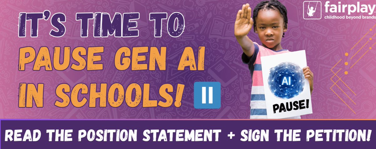 lynns_warriors's tweet image. Sound the alarm! 🚨The Warriors💙agree with @fairplayforkids that the rapid expansion of generative AI products into schools is NOT inevitable. A five-year pause on all products using #GenAI in preK-12 schools would allow time for school communities, including students,