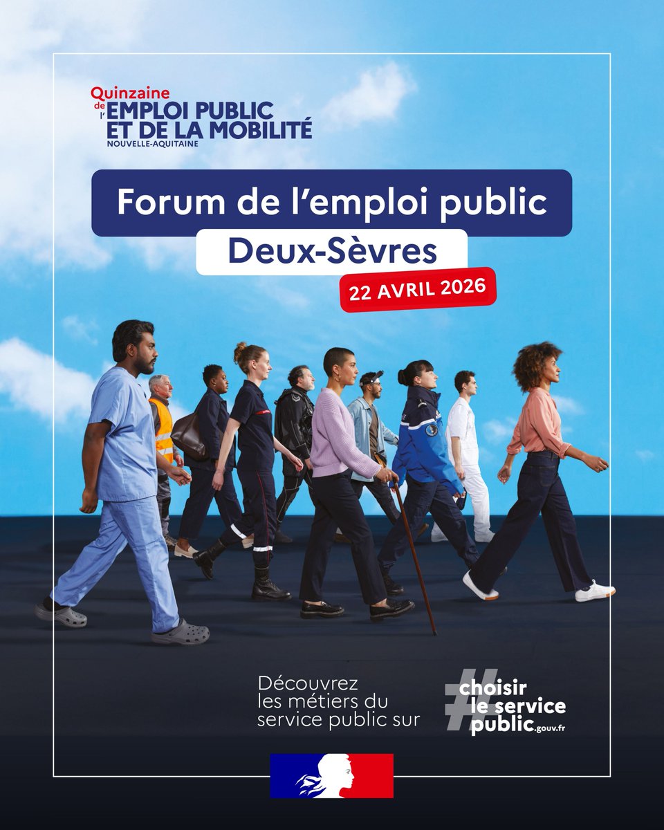 Prefet79's tweet photo. #ChoisirLeServicePublic | 💼 Envie de changer de voie ou de trouver un job ?

📌Rendez-vous au forum de l’emploi public le 22 avril à la préfecture des Deux-Sèvres (#Niort).
→ Rencontrez des recruteurs
→ Découvrez des métiers

👉 Inscription obligatoire : https://t.co/Dn9lrIOV06

💡 Venez avec votre CV

#EmploiPublic #Recrutement #ServicePublic #DeuxSèvres