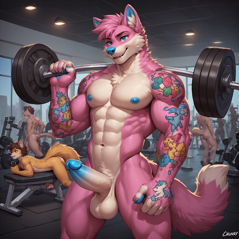 canilight's tweet photo. #furry #AIart #naked #nsfw #gay #furryporn #exhibitionism

Looks like Dawin is having a fun time at the gym tonight 🥴🥵 https://t.co/Skn4RdzJ1W
