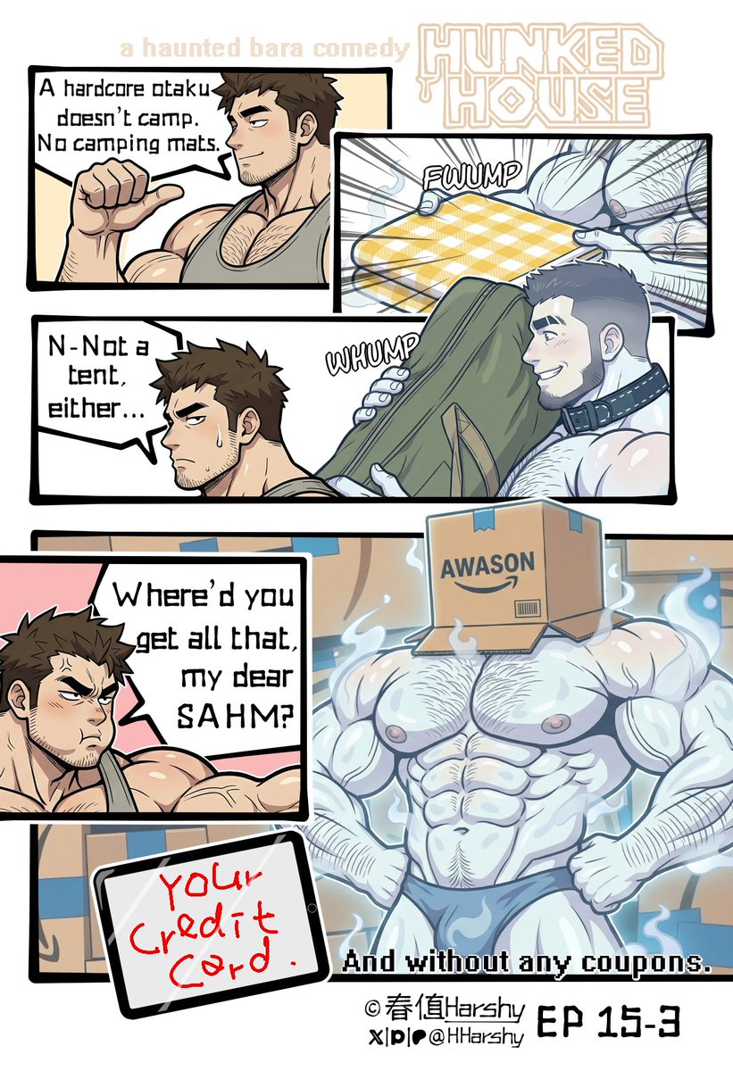 HHarshy's tweet image. And without any coupons. 👻
「HUNKED HOUSE: a haunted bara comedy」
EP15-P3 👀
#muscle #bara #HunkedHouse