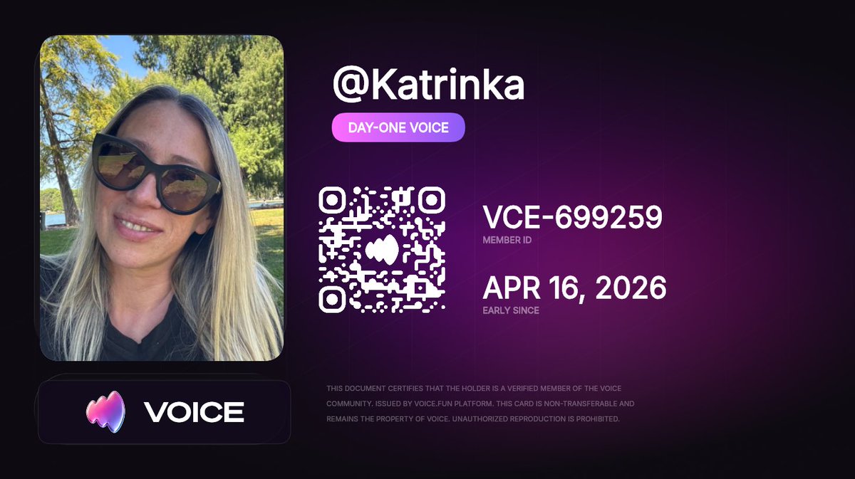 CryptoKate11's tweet image. Just got my @Voicehavefun membership card!

Member ID: VCE-699259

#Voice #VoiceFun #VoiceCommunity