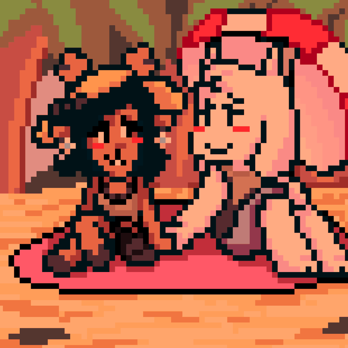 OnCrackNugget's tweet image. I'm thinking of that fuck up song choice i put on tiktok 😭
I love dessriel 
#deltarune #dessriel #pixelart