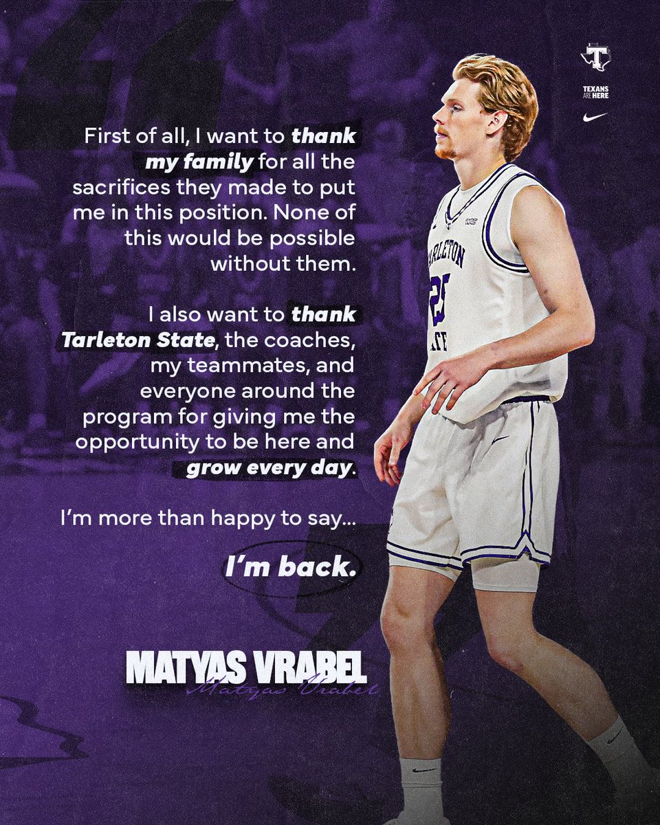 TarletonMBB's tweet photo. Welcome home Matyas 💜

Full story - https://t.co/PAyIyZTgN5 https://t.co/6J4ozncmyg