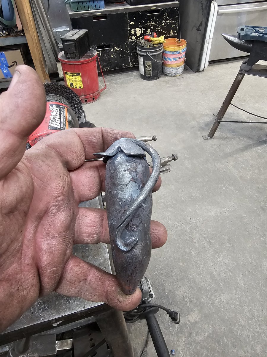 Here was my entry to the North Idaho blacksmiths monthly hammer in. Our challenge was to jump in the to scrap pile and come out with a finished creative piece. I made a chilli pepper out of some pipe and some sheet metal. 

#atholironworks #idahoblacksmith #blacksmith #forged